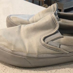 Vans light gray slip ons